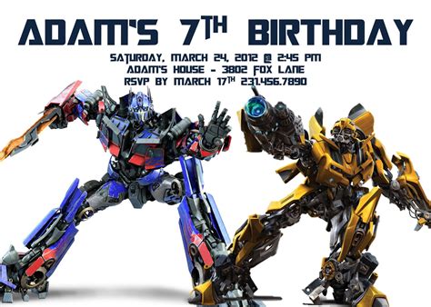 birthday invitation transformers|printable transformer invitations.